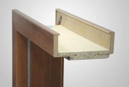 Adjustable non-rebated door frame